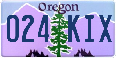 OR license plate 024KIX