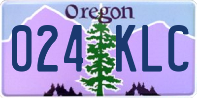 OR license plate 024KLC