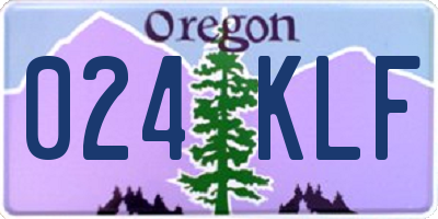 OR license plate 024KLF