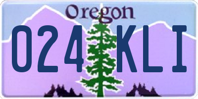 OR license plate 024KLI