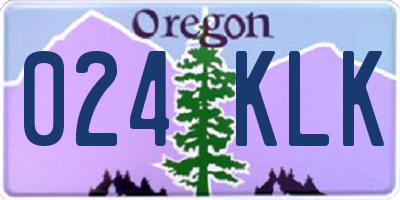 OR license plate 024KLK