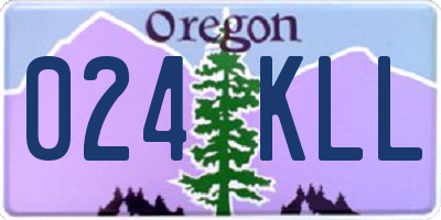 OR license plate 024KLL
