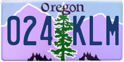 OR license plate 024KLM