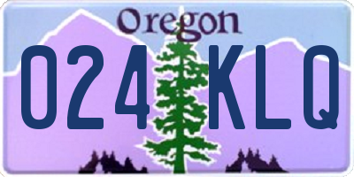 OR license plate 024KLQ