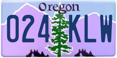 OR license plate 024KLW