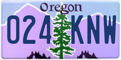 OR license plate 024KNW