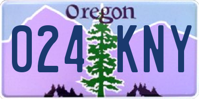 OR license plate 024KNY