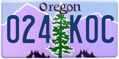 OR license plate 024KOC