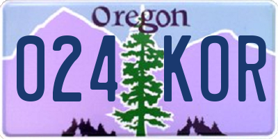 OR license plate 024KOR