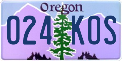 OR license plate 024KOS