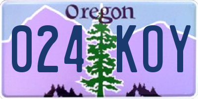 OR license plate 024KOY