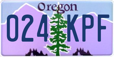 OR license plate 024KPF