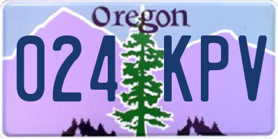 OR license plate 024KPV
