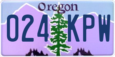 OR license plate 024KPW
