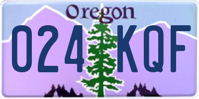 OR license plate 024KQF