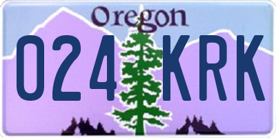 OR license plate 024KRK