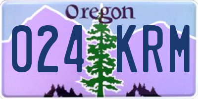 OR license plate 024KRM