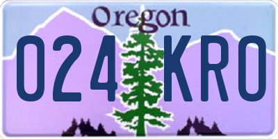 OR license plate 024KRO