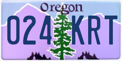 OR license plate 024KRT