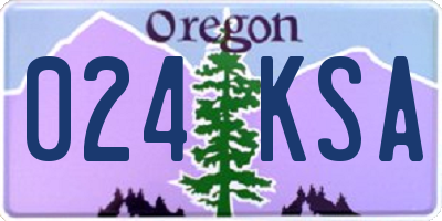 OR license plate 024KSA