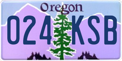 OR license plate 024KSB