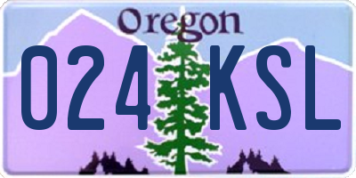 OR license plate 024KSL