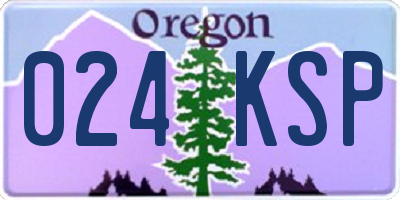 OR license plate 024KSP