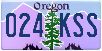 OR license plate 024KSS