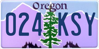 OR license plate 024KSY