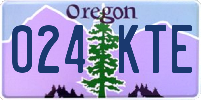 OR license plate 024KTE