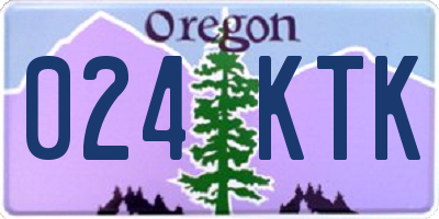 OR license plate 024KTK