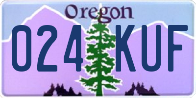 OR license plate 024KUF