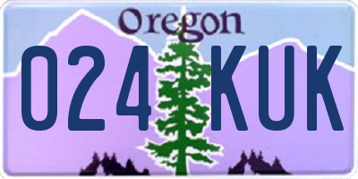 OR license plate 024KUK