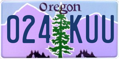 OR license plate 024KUU