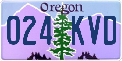 OR license plate 024KVD