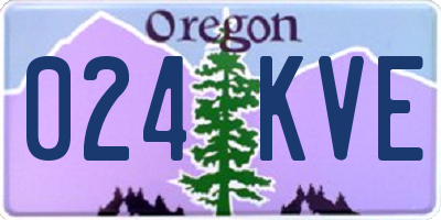 OR license plate 024KVE