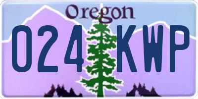 OR license plate 024KWP