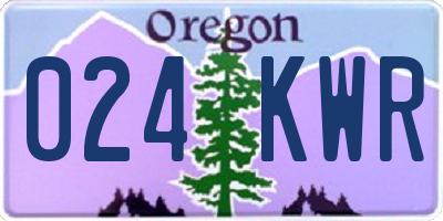 OR license plate 024KWR