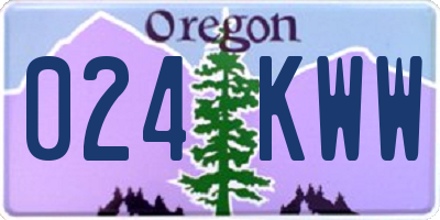 OR license plate 024KWW