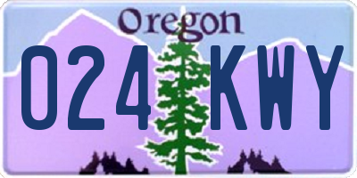 OR license plate 024KWY