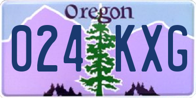 OR license plate 024KXG