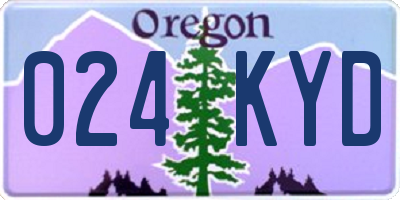 OR license plate 024KYD