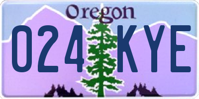 OR license plate 024KYE