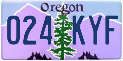 OR license plate 024KYF