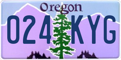 OR license plate 024KYG