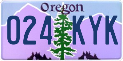 OR license plate 024KYK