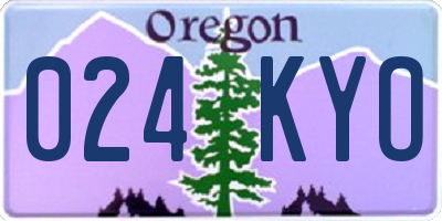 OR license plate 024KYO