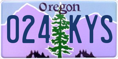 OR license plate 024KYS