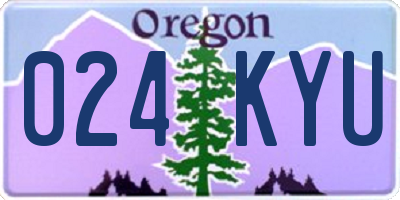 OR license plate 024KYU