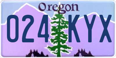 OR license plate 024KYX
